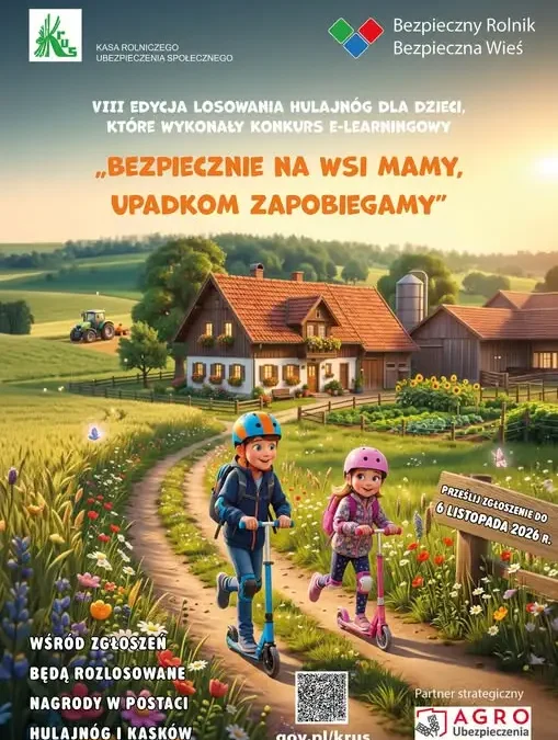 Konkurs KRUS: hulajnoga i kask dla dzieci rolników