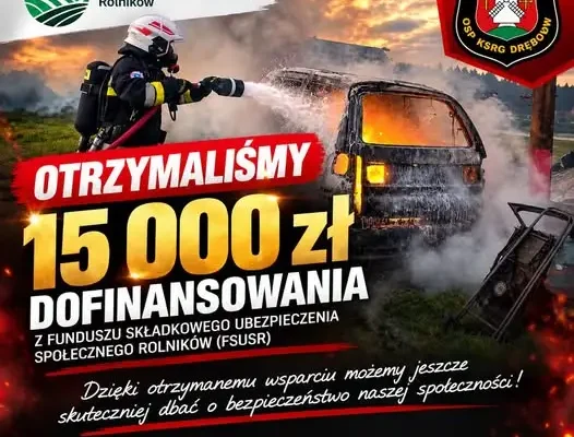 OSP Dręłów otrzymała 15 tys. zł na rozwój jednostki