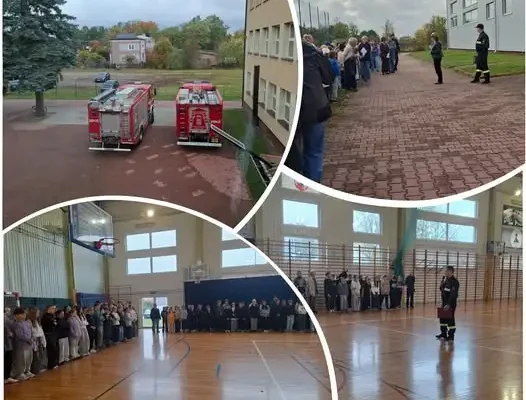 Ćwiczenia ewakuacyjne w szkole podstawowej w Drelowie