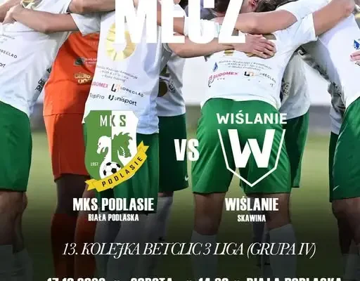 Mecz 13. kolejki Betclic 3. Ligi: Podlasie Biała Podlaska podejmie Wiślana Skawina