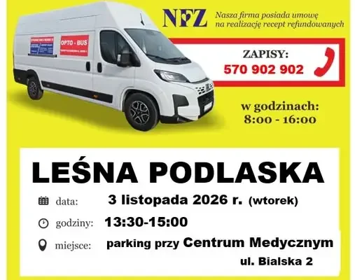 Bezpłatne badanie wzroku w Leśnej Podlaskiej – Opto-Bus już 3 listopada