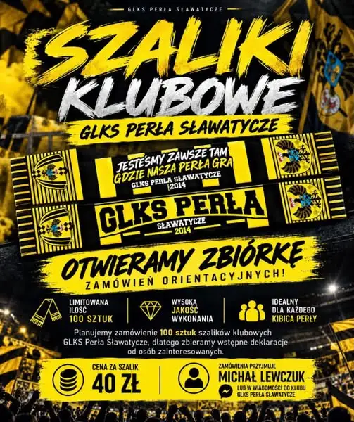 GLKS Perła Sławatycze prezentuje projekt nowych szalików klubowych