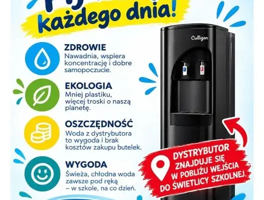 Nowy dystrybutor wody w świetlicy szkolnej – zdrowy nawyk i ekologia