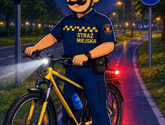 Jesienny zmrok na drodze: straż miejska przypomina rowerzystom o obowiązkowym oświetleniu