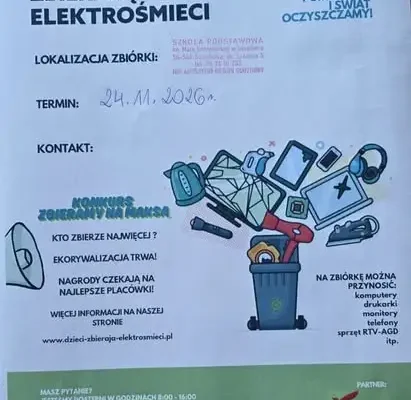 Szkoła organizuje zbiórkę elektrośmieci – 17–23 listopada 2026