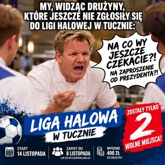 Liga halowa w Tucznie: zostały dwa wolne miejsca, zapisy do 14 listopada