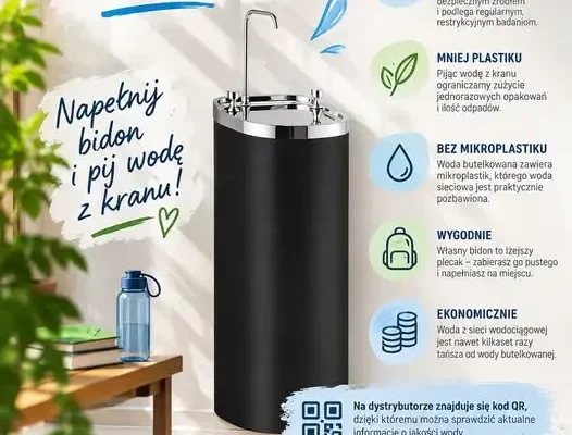 Nowy dystrybutor wody w szkole w Zalesiu. Gmina Miejsce Piastowe stawia na zdrowie i ekologię